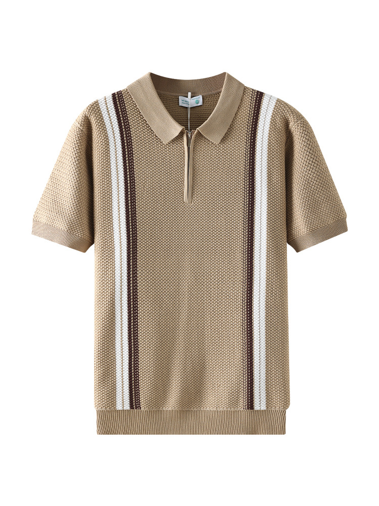 2026 verano nuevo hombre hielo camiseta de punto polo de manga corta estriada ligera de negocios camiseta de alto nivel hombre image 6
