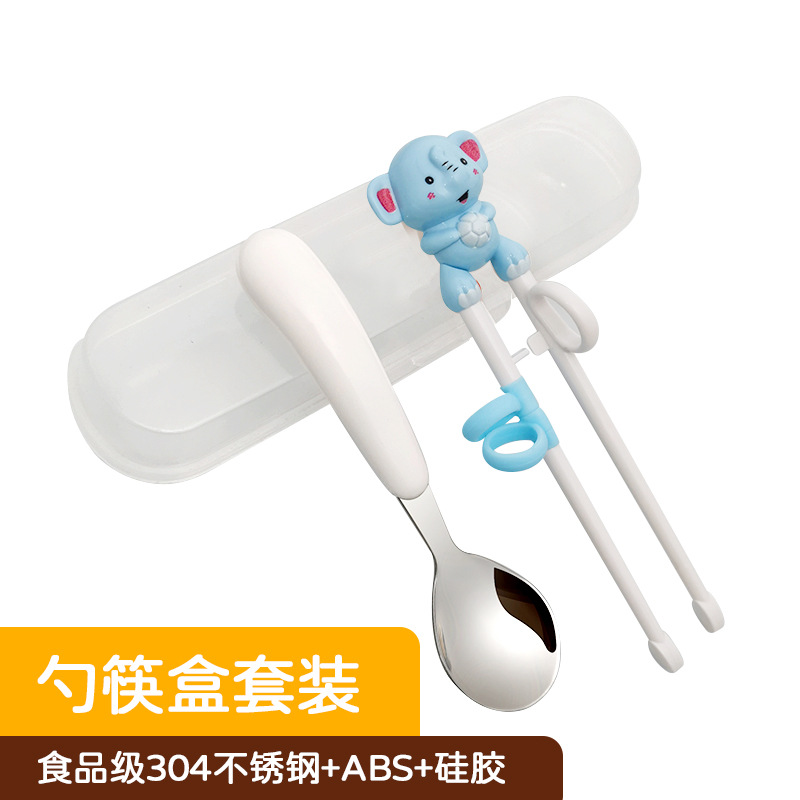 Elephant baby learning Chopsticks + spoon (box)