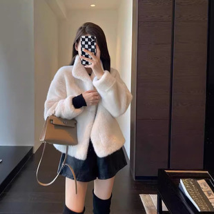 New imitation mink velvet winter fur one thickened short fashion popular warm coat fur fur coat women