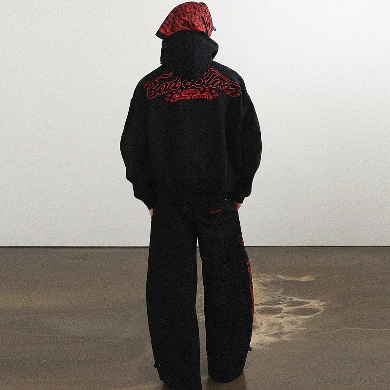 Same Style For Men And Women Badblood Bcac Series Retro Loose Camouflage Sweatshirt Women's Niche Hoodie Sports Jacket_viptrois.com