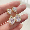 Fashionable accessory, advanced zirconium, earrings, wedding dress, shiny jewelry, bright catchy style, high-quality style