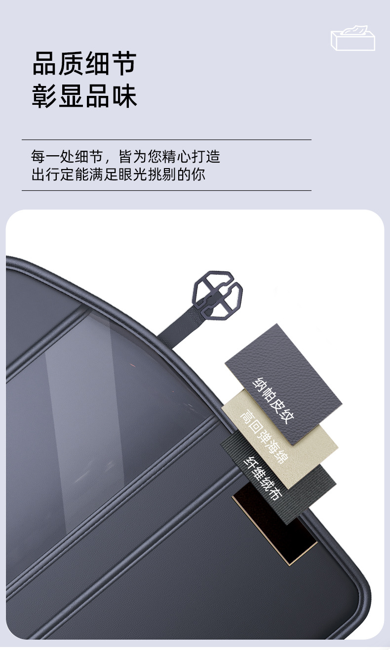 Car Rear Seat Anti-Kick Pad Leather Seat Back Storage Bag Hanging Bag In-Car Storage Seat Back Multifunctional Storage Bag
