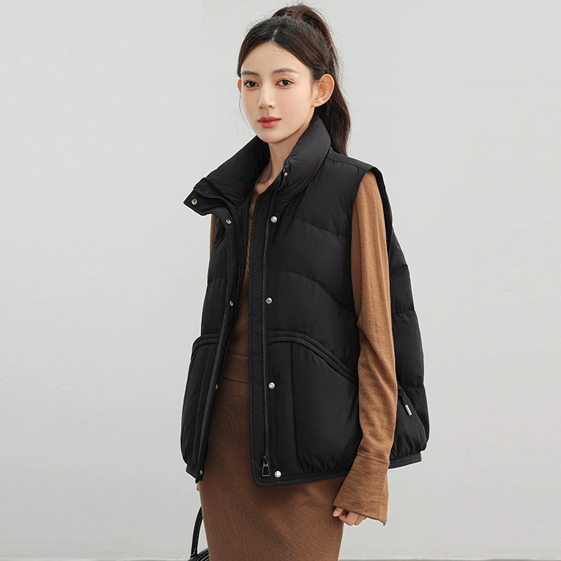 Женский пуховый жилет, легкий зимний короткий пуховый жилет Pinghu, новый пуховик.