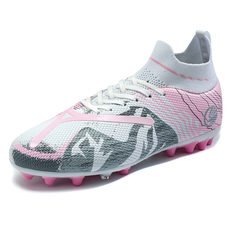 ShoeGlobe Cross-Border New Men And Women Students Long High-Top Broken Spikes Grass Training Football Shoes For Teenagers In Stock_voghion.com