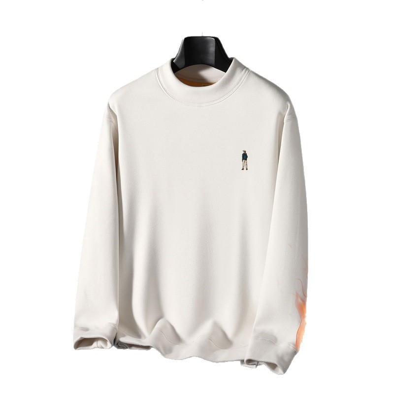 Felpa da uomo foderata in pile – Maglia termica in morbido velluto per abbigliamento casual e a strati (nero/bianco/kaki/verde, M-4XL)_voghion.com