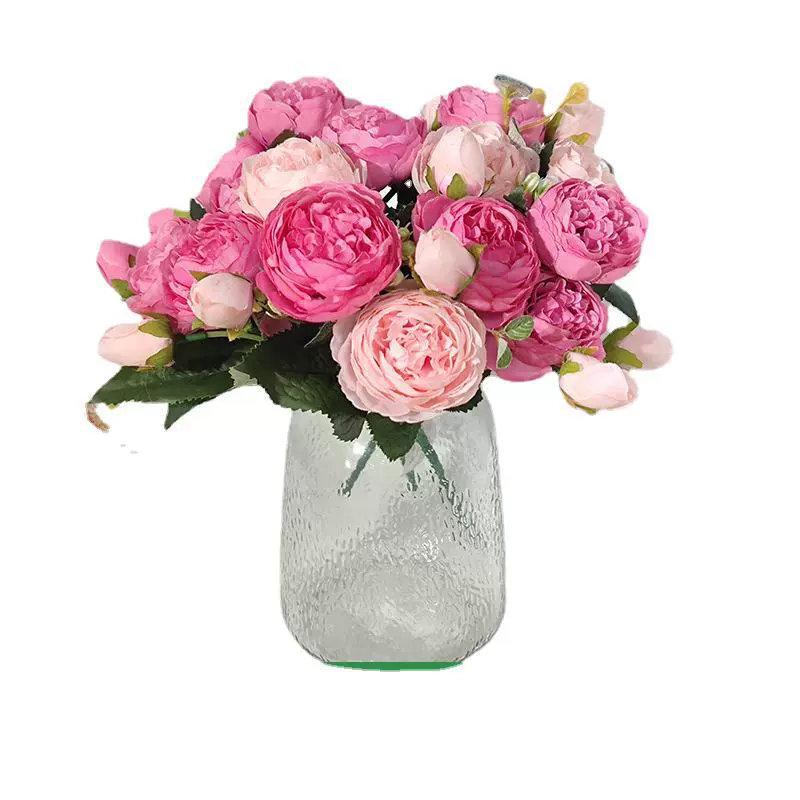 仿真菲丽波斯牡丹玫瑰花束家居客厅餐桌摆设 婚庆装饰 新娘手捧花