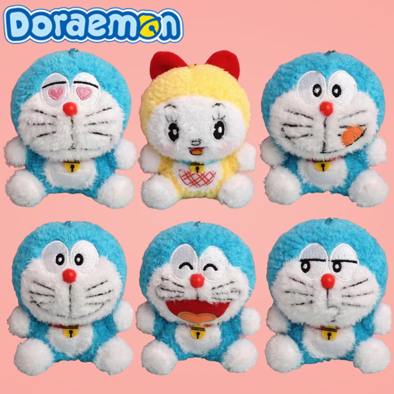 Authentic Doraemon Doll Cute Stuffed Pendant Doraemon Keychain Doll Backpack Pendant Catch Machine Doll