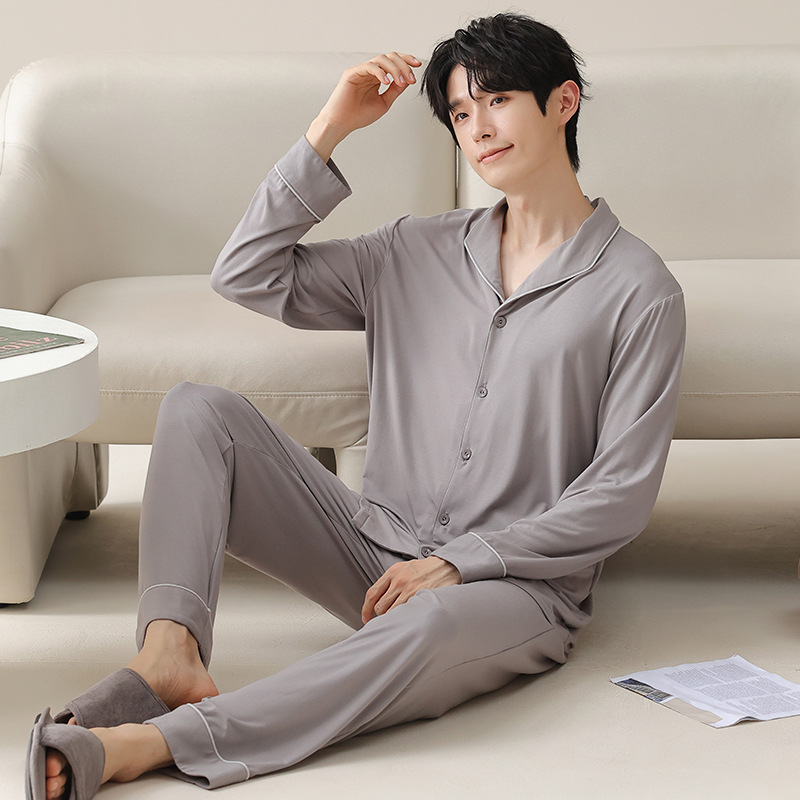 Pijamas para hombres 2024 nuevo hielo de invierno y otoño hombre de gran tamaño de alta sensación moda ropa de casa primavera y otoño mangas largas