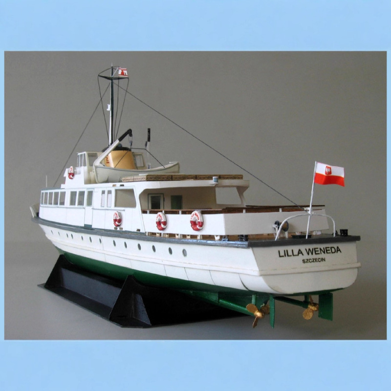 Paper Model 1:100 Polish Coast Ferry Night Sailing Boat Cruise Boat Yacht Ship Super Exquisite