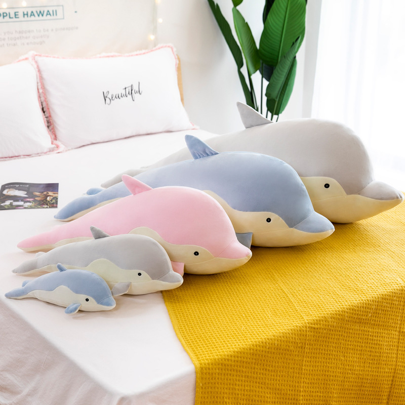 Dolphin Plush Toy Cloth Doll Large Long Sleeping Cute Pillow Doll Children's Birthday Gift for Women
