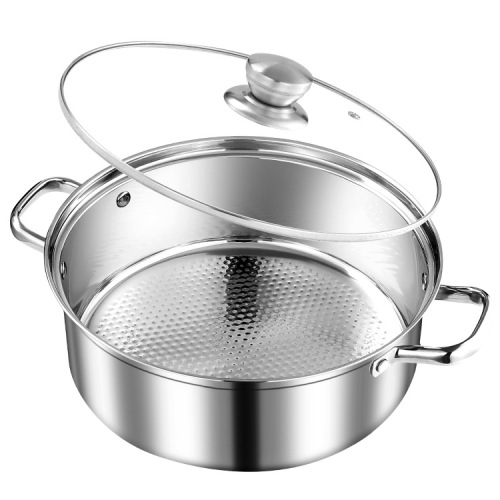 Thickened 304 stainless steel hot pot, household dual-boiler hot pot pot, induction cooker hot pot basin, food-grade outdoor commercial use