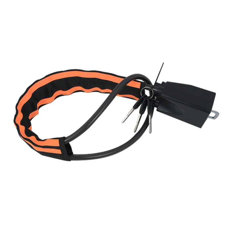 Car Steering Wheel Lock, Seat Belt Buckle Lock, Retractable Steel Cable Lock, Steel Wire Rope Lock, Multi-Color Reflective Anti-Theft Lock
