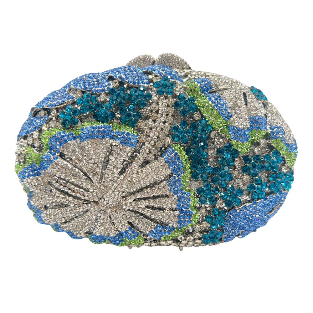 Flower rhinestone clutch bag cross-border perforado con diamantes bolsa de cena bolsa de fiesta de mano bolsa de diamantes