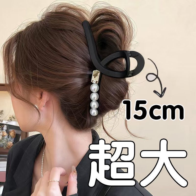 多巴胺波点鲨鱼夹女大号绸缎艺术抓夹发量多设计感可爱发夹|undefined