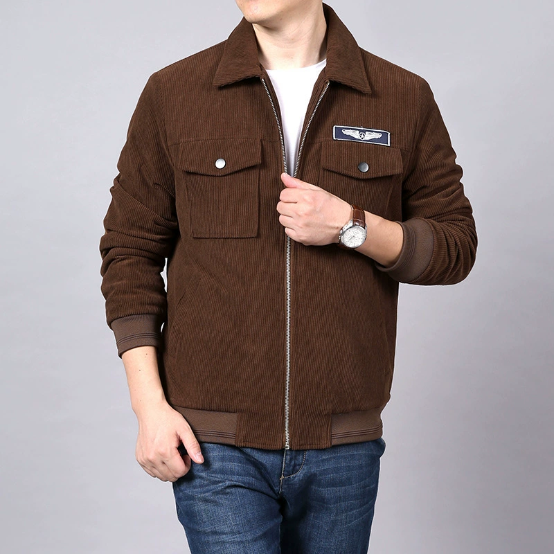 Осенне-зимняя новая мужская куртка, Вельветовая хлопковая куртка, Мужская повседневная верхняя модная куртка с Бейсбольным воротником, 2298A