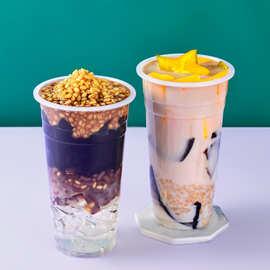 C一次性奶茶杯网红冷饮杯杯子胖胖杯塑料饮料杯//大口径