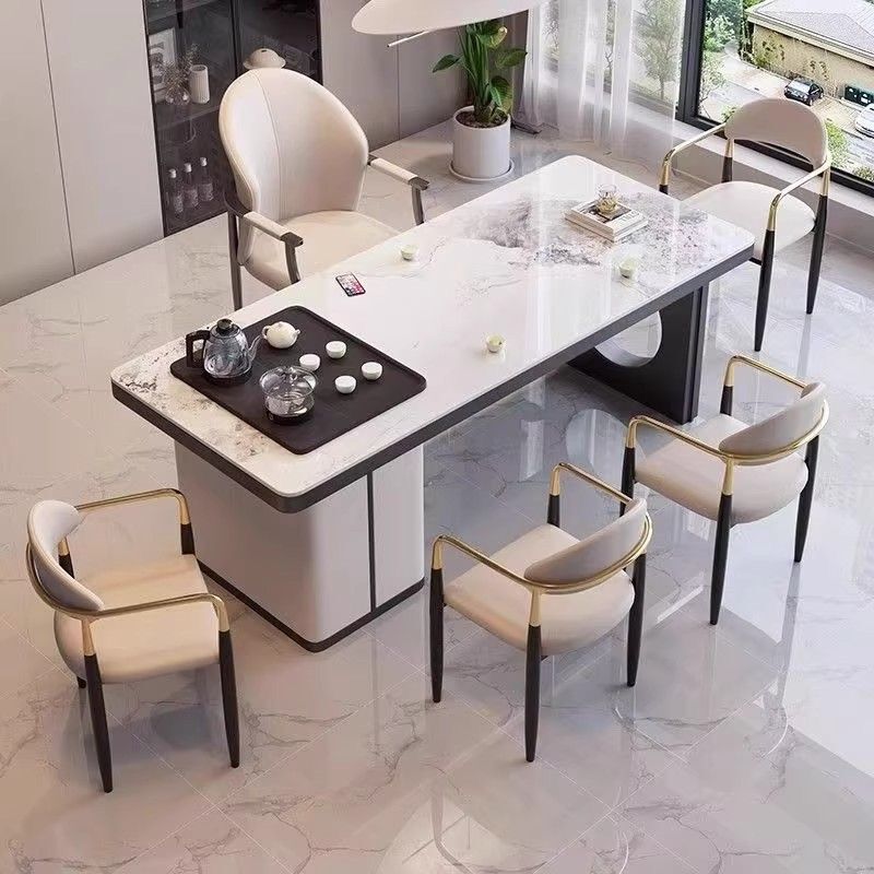 Slate Tea Table and Chair Combination Light Luxury Home Modern High-End Coffee Table Kettle Integrated Office Tea Table