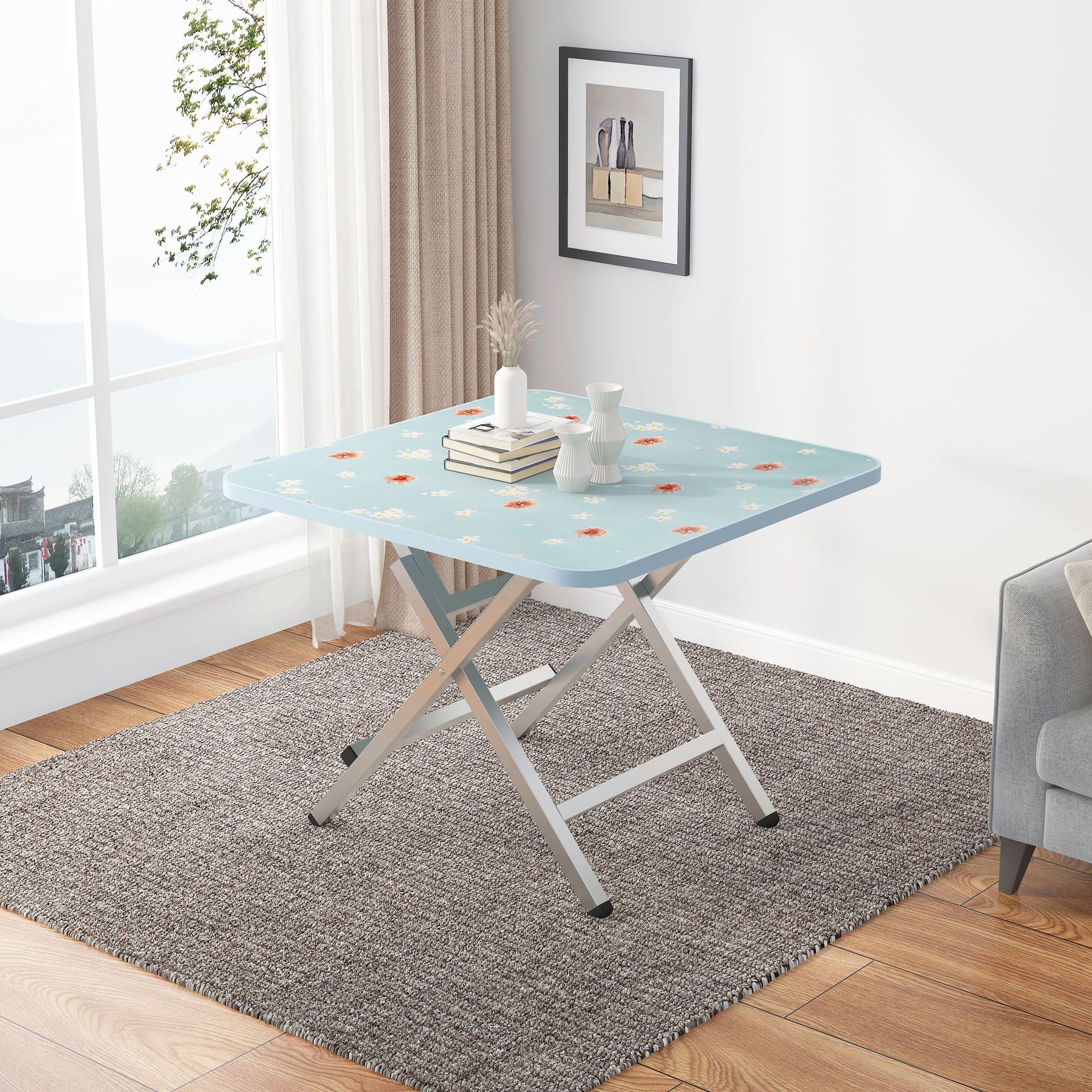 Mesa plegable alquiler de alquiler de mesa de comedor al aire libre portátil mesa de estand simple mesa de comedor casera mesa cuadrada