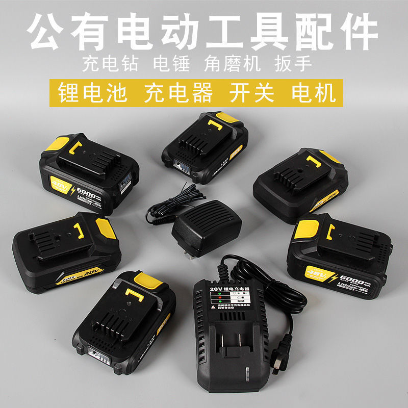 公有12V20V48V充电钻锂电钻冲击电锤充电器锂电池开关电机垒德株