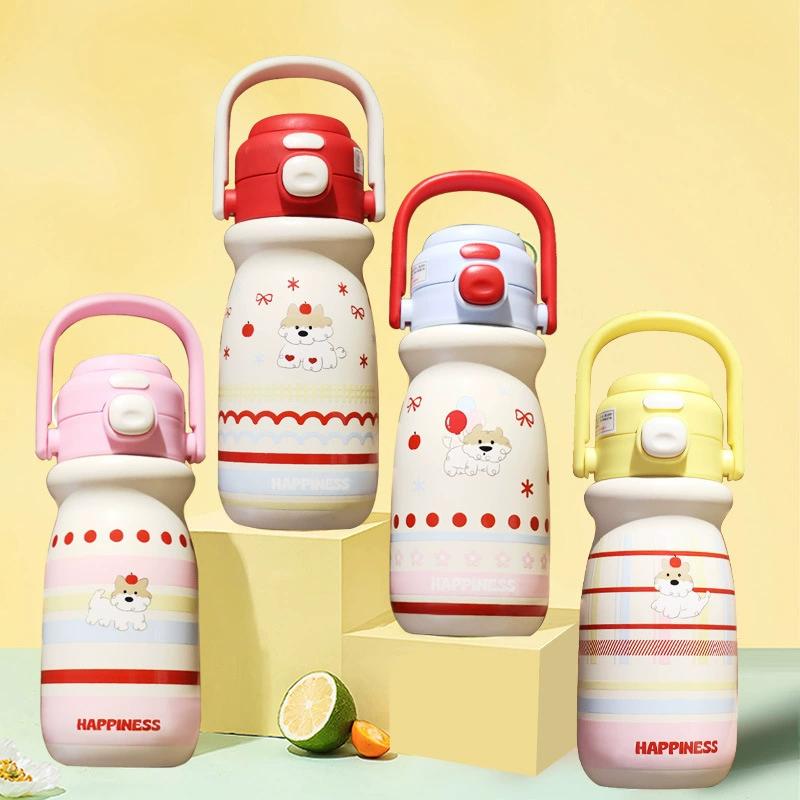 Новая портативная и милая студенческая чашка для воды для красивых девушек, изолированная холодная чашка с двойным напитком, выдвижная крышка, герметичный чайник для переноски.