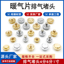 全铜暖气片堵头家用放气阀手动排气排水阀门堵头跑风散热器配件