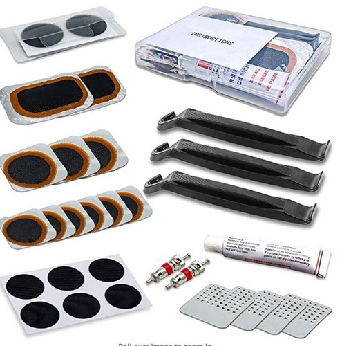 Cycling patch kit, cold patch adhesive, tire repair tools, bicycle tire puncture repair kit, rubber repair box