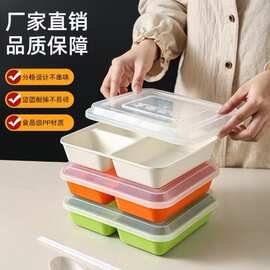 密胺餐具一二三多格学校食堂餐厅饭盒厂家现货批发重复使用耐摔盒