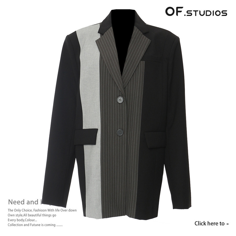 26 New Three-Color Patchwork Contrasting Loose-Fit Super Cool Casual Blazer for Women 1746 26 New Three-Color Patchwork Contrasting Loose-Fit Super Cool Casual Blazer for Women 1746