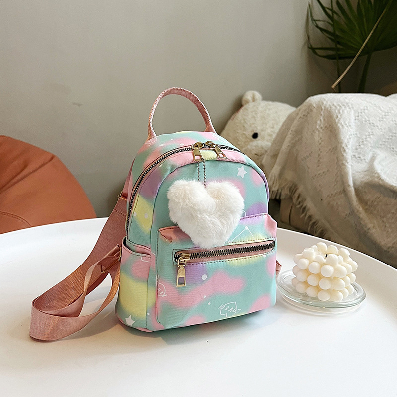 2023 nuevo impreso mochila bolsa de tela de nylon ligero mini bolsa de viaje al aire libre de las mujeres de moda estudiante mochila