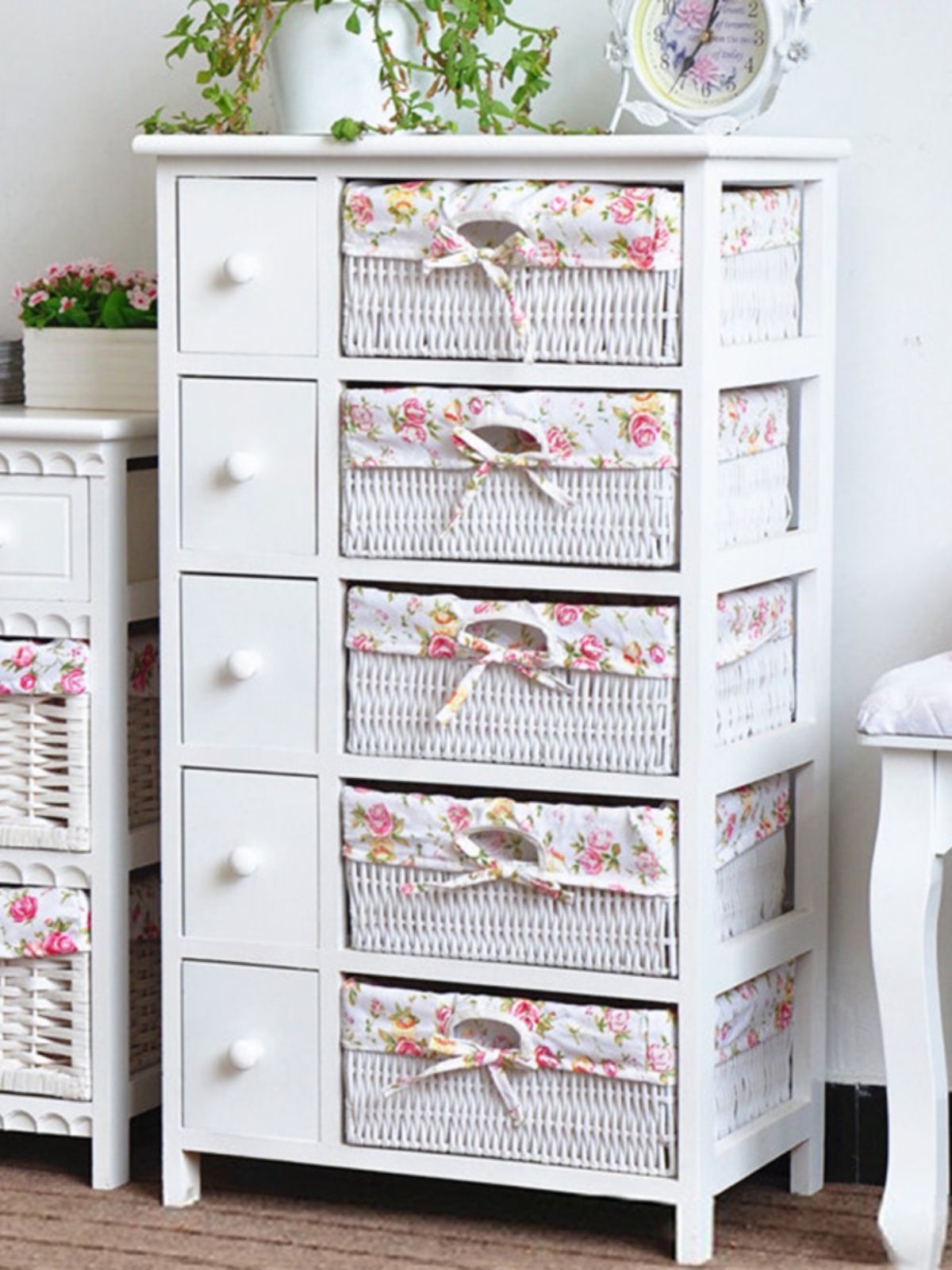 卧室实木床头柜田园经济收纳斗柜简约北欧床边储物柜子白色小jω