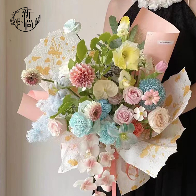 复古东巴纸彩色艺术特种纸幼儿园环创diy防水鲜花花束包装纸材料