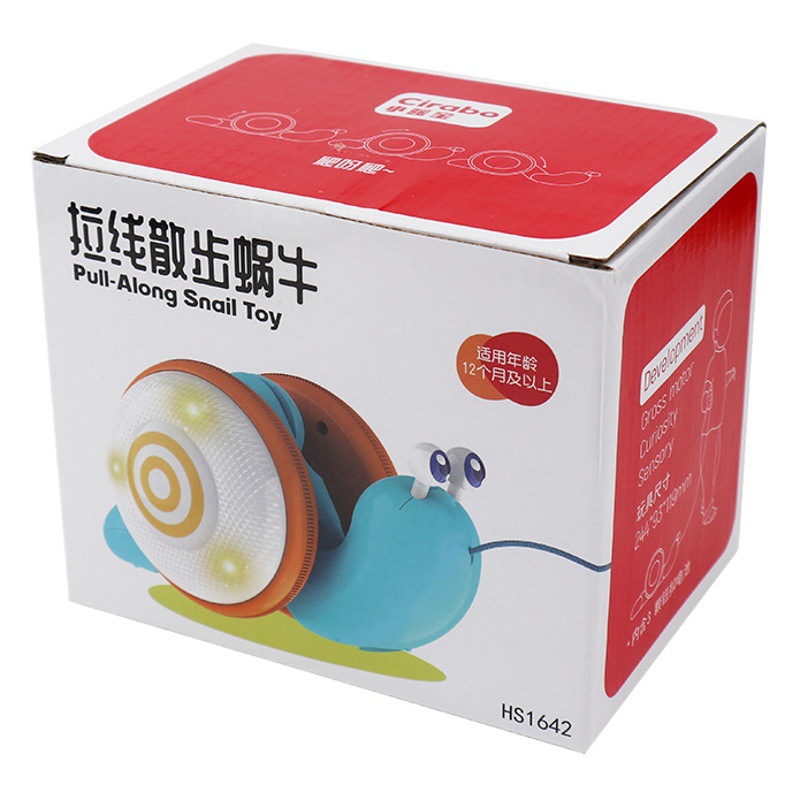 Tiktok mismo estilo cable para niños caminando lindo pequeño Caracol colorido juguete ligero niños y niñas puesto transfronterizo