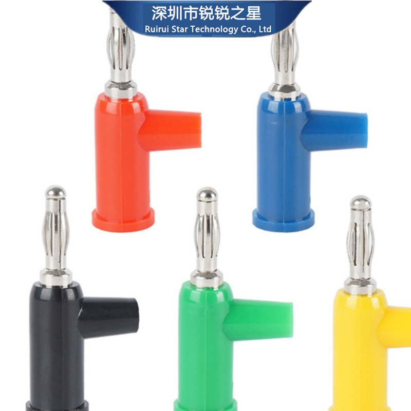 4mm香蕉插头/枪式可续插/螺丝免焊banana插头F灯笼花形/香蕉插座