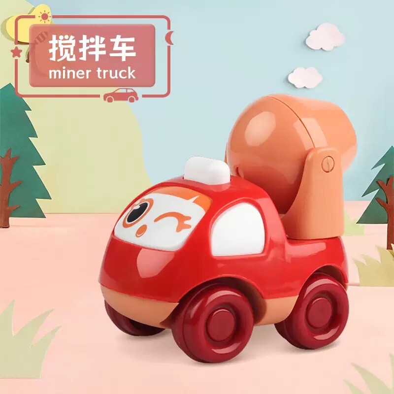 卸売ドロップシッピング楽しい漫画エンジニアリング車両掘削車落下耐性男の子と女の子子供シミュレーションおもちゃ慣性プレス車|undefined