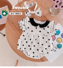 嬰幼兒夏季包屁衣背心連體衣女男女寶寶網紅韓版公主純棉薄款哈衣