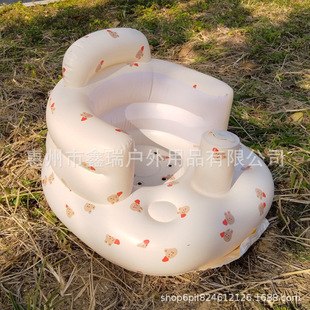 in stock Wholesale Foldable Children's Dining Chair Backrest PVC Inflatable Bath Stool Baby Multifunctional Chiropractic Seat