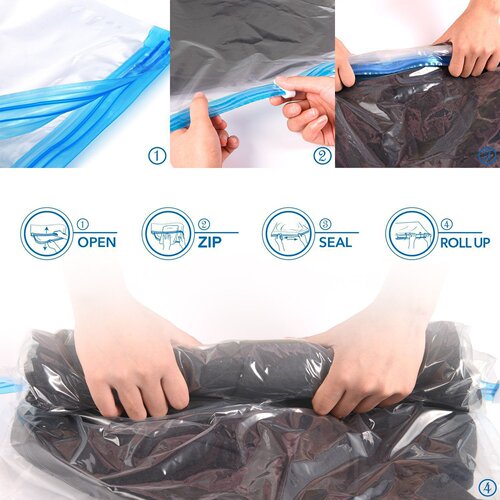 Hand Roll Pouch Business Trip Clothes Travel Portable Storage Bag Vacuum Hand Roll Compression Bag Sealed Vacuum Travel Bag