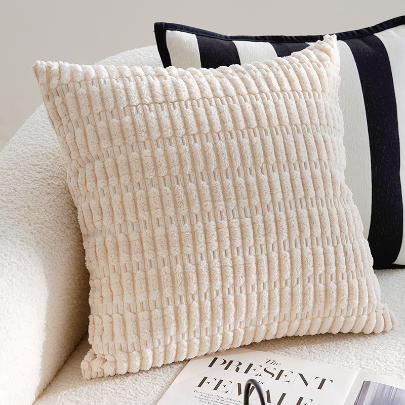 Almohada en blanco y negro de lujo ligero y de alta gama Almohada de la Edad Media francesa Bordado Cama simple Sala de estar Sofá Funda de almohada con núcleo