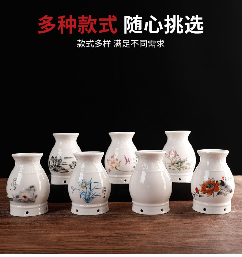 Ceramic Moxibustion Jar with Gua Sha Cup 3-Year Moxa Ai Jiu Warming Tool 10.5cm 250g in use