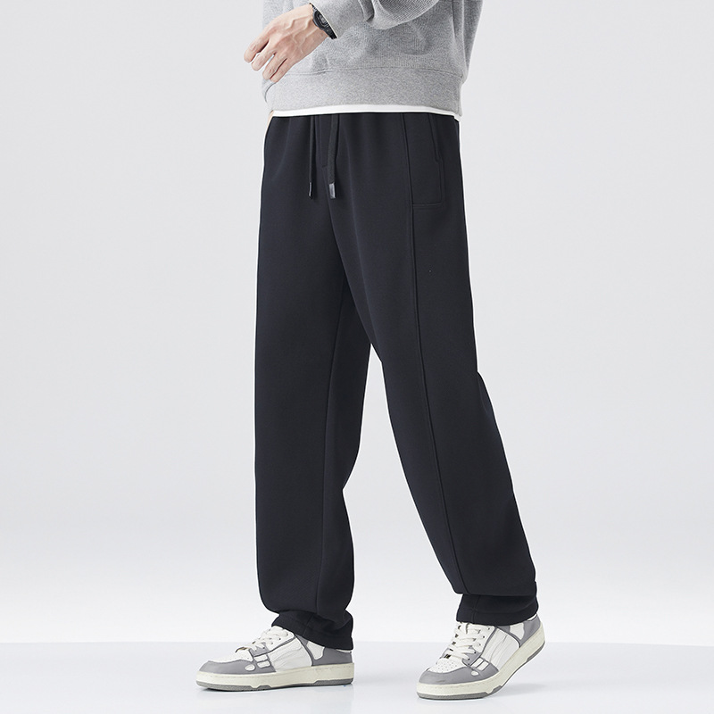 2025 nuevo otoño cordón elástico pantalones de cintura masculinos retro americano casual suelto pantalones rectos