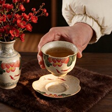 高端陶瓷茶杯复古主人杯单杯家用陶瓷品茗杯茶碗功夫茶具茶盏手绘