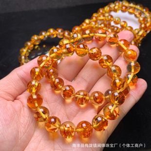 Natural flower pear bracelet amber gold red flower bracelet large petal crystal transparent bright beautiful factory wholesale