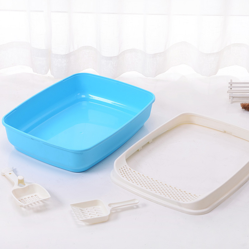 Gran por mayor Pet Boer lavabo de arena para gatos semicerrado desmontable inodoro para gatos anti-exterior barato enviar pala de arena para gatos y artículos para perros
