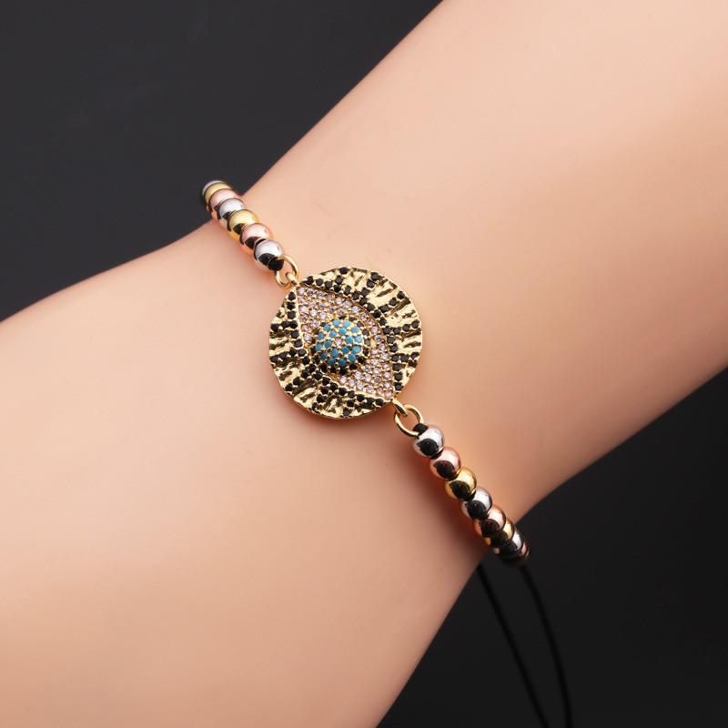 Copper Zircon Devil Eyes Adjustable Hand Jewelry Female Bracelet Fashion Blue Eye Bracelet