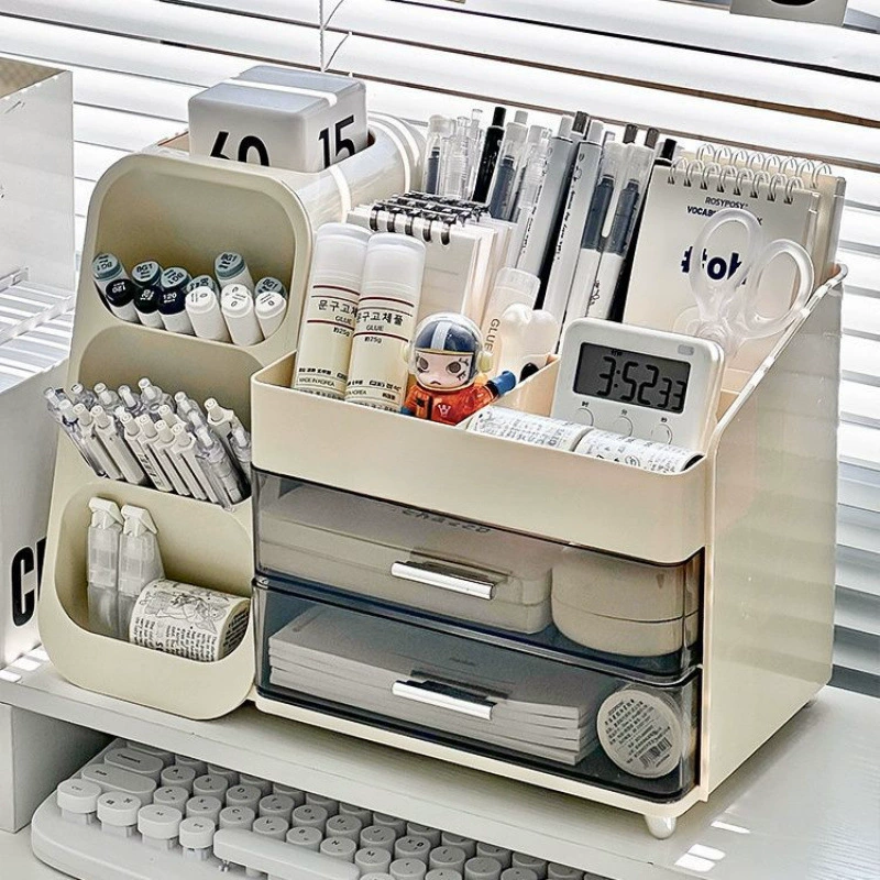 Настольный ящик для хранения, ящик для хранения, студенческий офисный стол, канцелярские принадлежности, стеллаж для хранения большой емкости, многофункциональный держатель для ручек