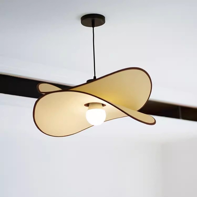 新款法式中古薯片臥室燈吊燈客廳燈餐廳布藝日式南洋復古吊燈燈具