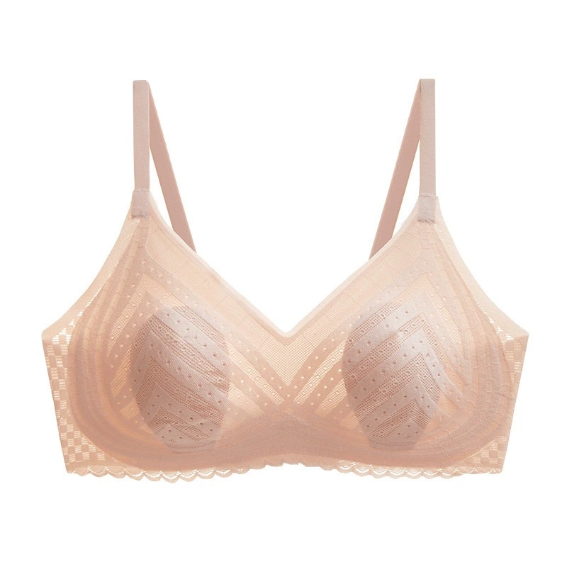 Nuevo sujetador de copa fija de ropa interior sin costuras ultrafino de una pieza para mujer sin aros orejas de conejo, pecho grande, sujetador pequeño