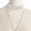 Fashionable accessory, necklace, European style, diamond encrusted