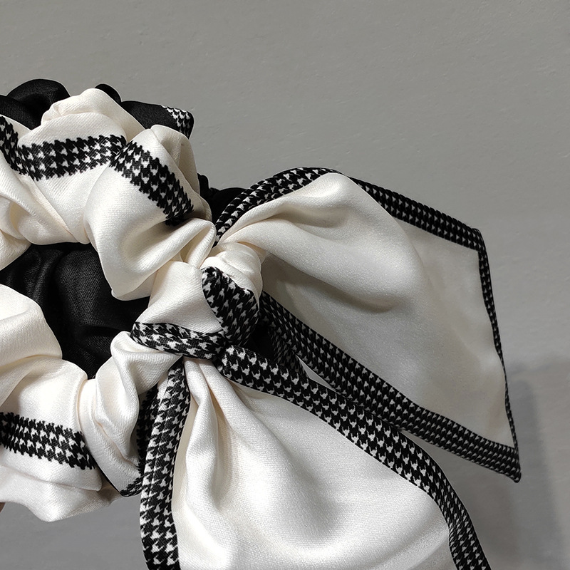 Ribbon Texture Bows Houndstooth Korean Style Hair Rope Wholesale Jewelry Nihaojewelry display picture 6