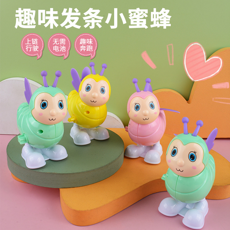 Cadena de juguete de salto de primavera abeja saltando nostálgico pequeño juguete de dibujos animados para niños pequeño puesto de animales al por mayor